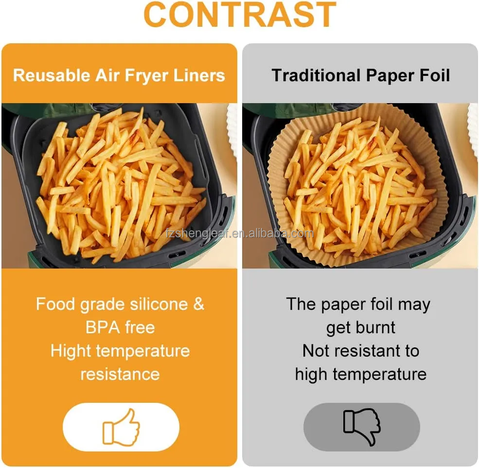 Pot Thick Reusable Square Food Grade Eco-Friendly Silicone Air Fryer Liners Replacement for Parchment Paper Baskets supplier