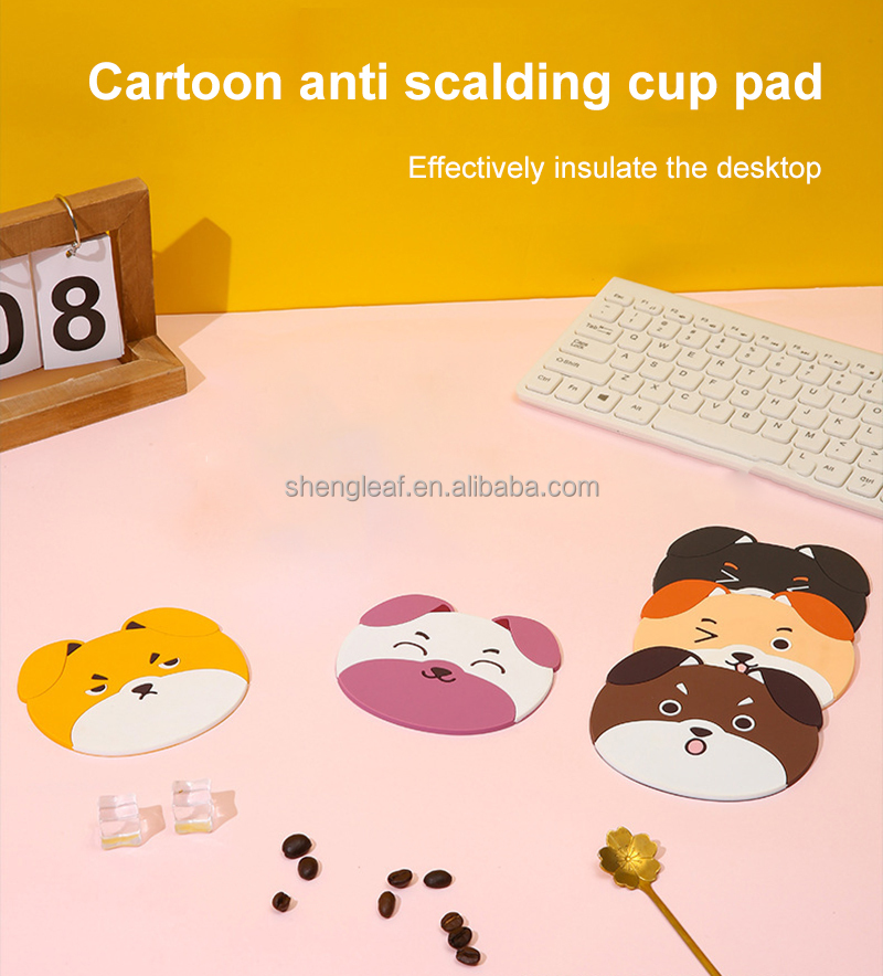 Funny Tea Pad Mug Holder Mat Coffee Table Placemats Heat-resistant Cup Custom Cute Silicone Rubber Eco-Friendly Minimalist details
