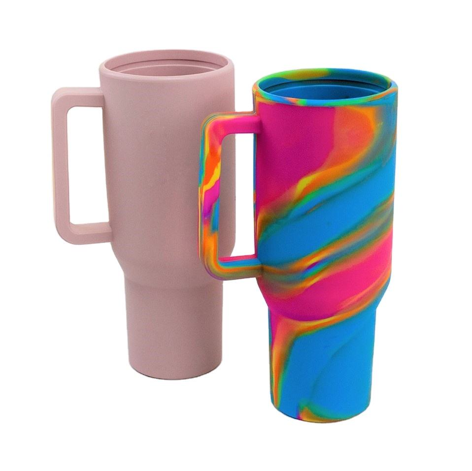Modern Eco-friendly Silicone Coffee Mug with Handle 40oz High-Temperature Resistant Travel-Friendly Handgrip for Parties details