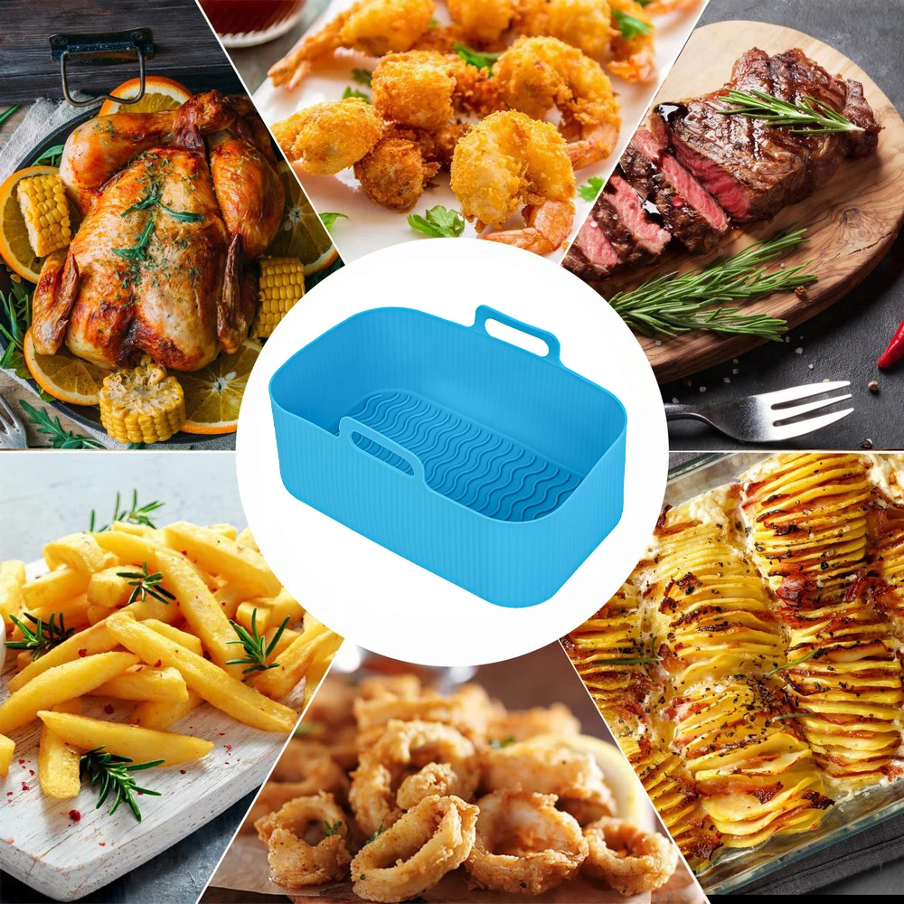 Customized Food-Grade Silicone Air Fryer Liner Non-Stick Reusable Pot for Home Kitchen Baking & Pastry Tool details