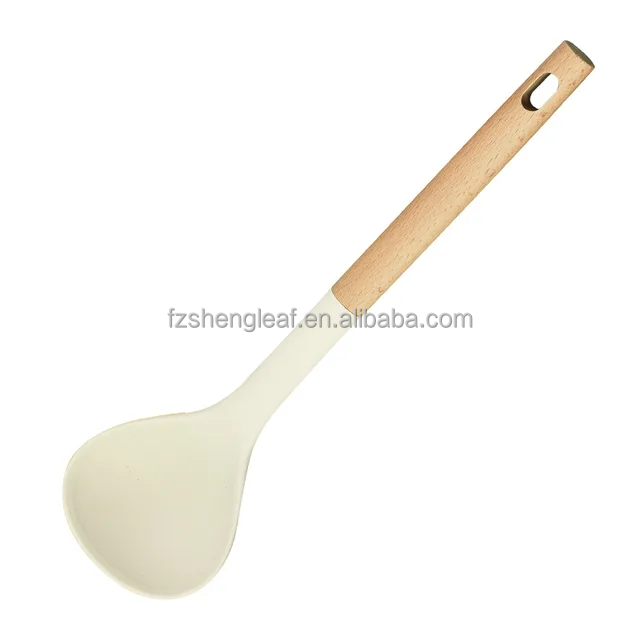 Cookware Handle Spatula Spoons Cuisine Accessories Non-Stick Silicone Luxury Portable Wooden Customized Novelty Eco-Friendly supplier