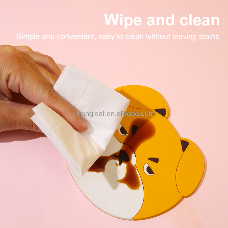 Funny Tea Pad Mug Holder Mat Coffee Table Placemats Heat-resistant Cup Custom Cute Silicone Rubber Eco-Friendly Minimalist factory