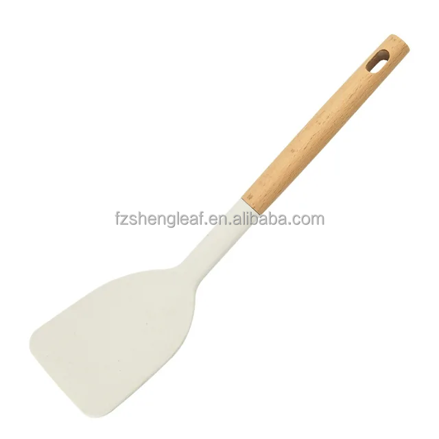 Cookware Handle Spatula Spoons Cuisine Accessories Non-Stick Silicone Luxury Portable Wooden Customized Novelty Eco-Friendly details