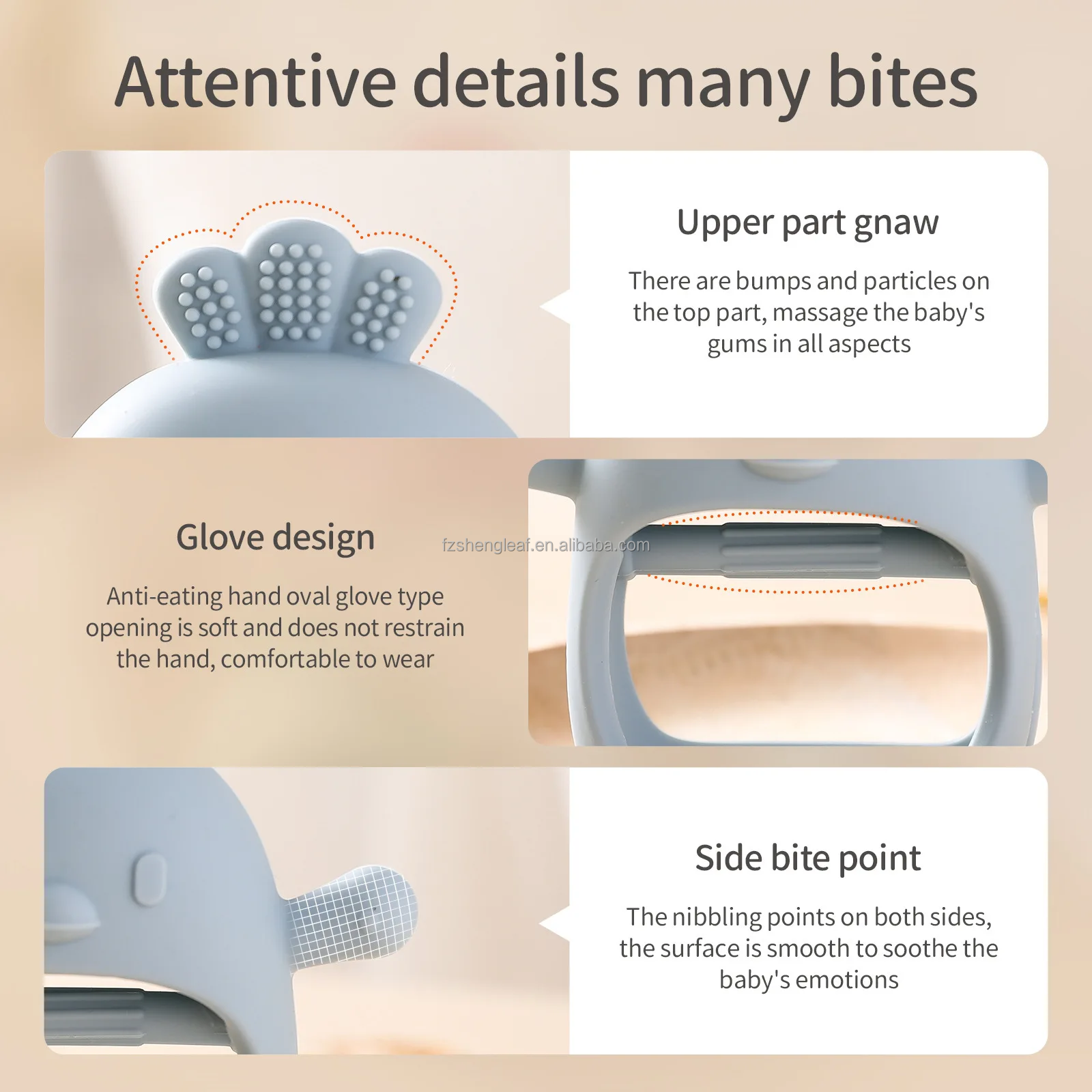 BPA-Free Custom Anti-Eating Baby Unisex Newborn Teether Gloves Food Grade Silicone Pacifier Kids Teething Care Soft Toy manufacture