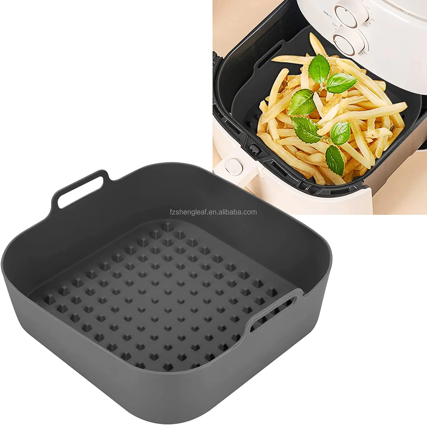 Pot Thick Reusable Square Food Grade Eco-Friendly Silicone Air Fryer Liners Replacement for Parchment Paper Baskets details
