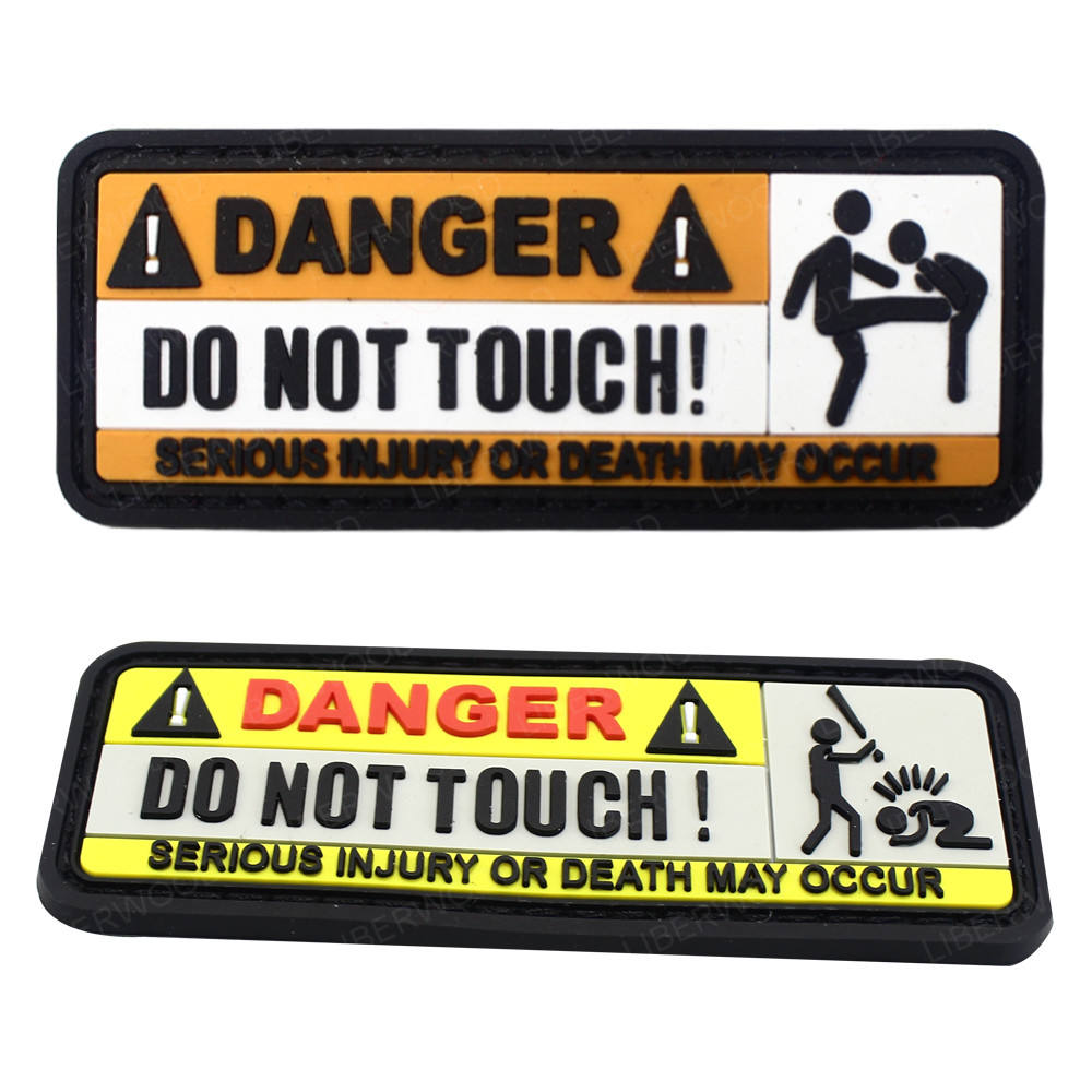 3D PVC Rubber Patch with Hook Fun Badge for Equipment Warning Signs Applied Technique for Car Stickers factory
