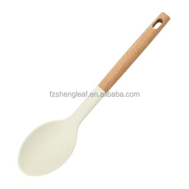 Cookware Handle Spatula Spoons Cuisine Accessories Non-Stick Silicone Luxury Portable Wooden Customized Novelty Eco-Friendly factory