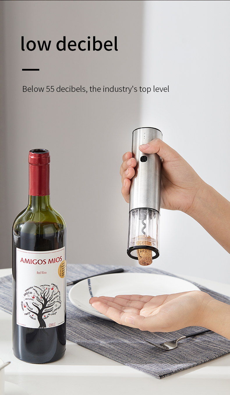 Abridor De Vino Tire Bouchon Electrique a Vin Sacacorchos Electrico Kit Rechargeable Electric Corkscrew Wine Opener Set supplier