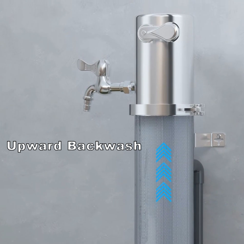 h high flow manual stainless steel 304 poe double backwash portable household self cleaning ultrafiltration-8