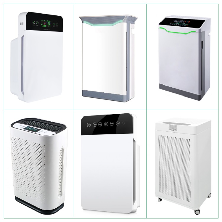 Portable Hospital UV LED Home Air Purifier for True HEPA Filter Household Negative Ion Cleaner Manual Power Plastic for Home Use factory