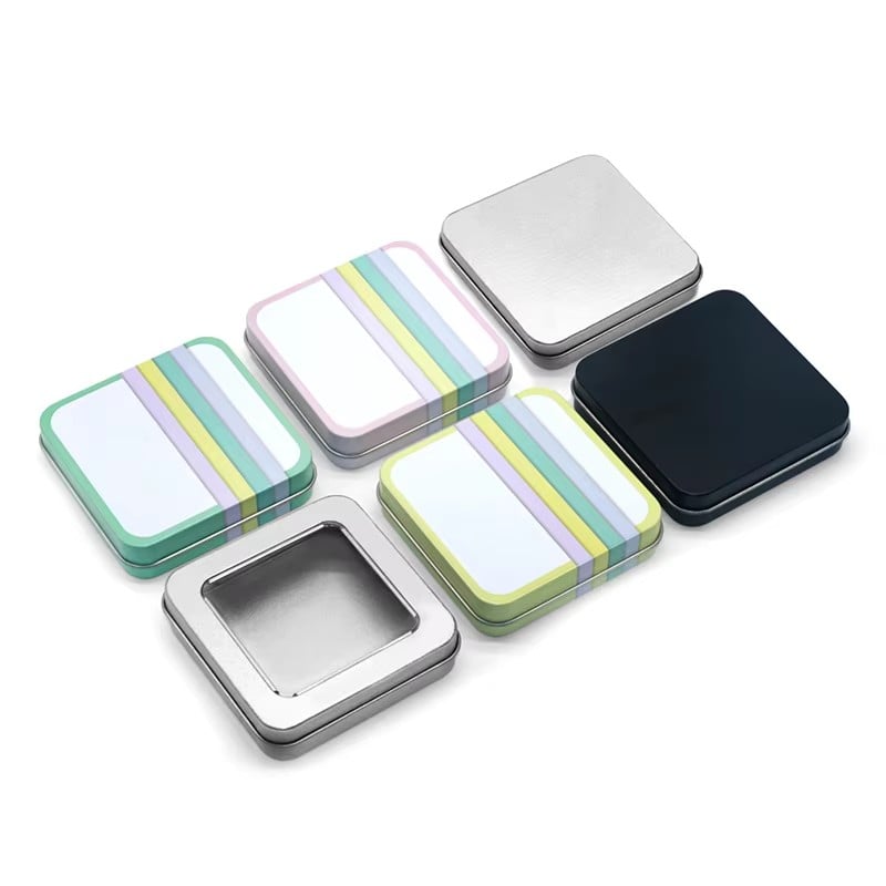 Wholesale Custom Rectangle Metal Packaging Tin Box with Window Empty square Tin Box supplier