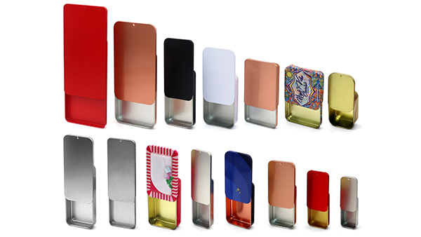 Design Empty Rectangle Mint/Cosmetic/Brow Soap/Lip Balm Slide Tin Packaging Small Custom Wholesale Metal Tin Can/case/boxs manufacture