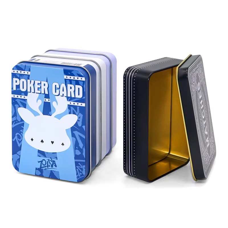 Custom Logo Tin Box With Lid Rectangle Empty Metal Tin Container Can Storage Packaging Gift Candy Poker Case supplier
