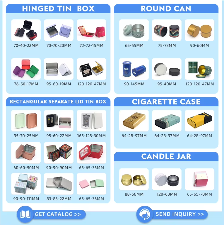 Rectangular Wedding Gift Tinplate Box Eco-friendly Customizable Packaging Craft Badge Tin Case Game Card Box Windowed Small details