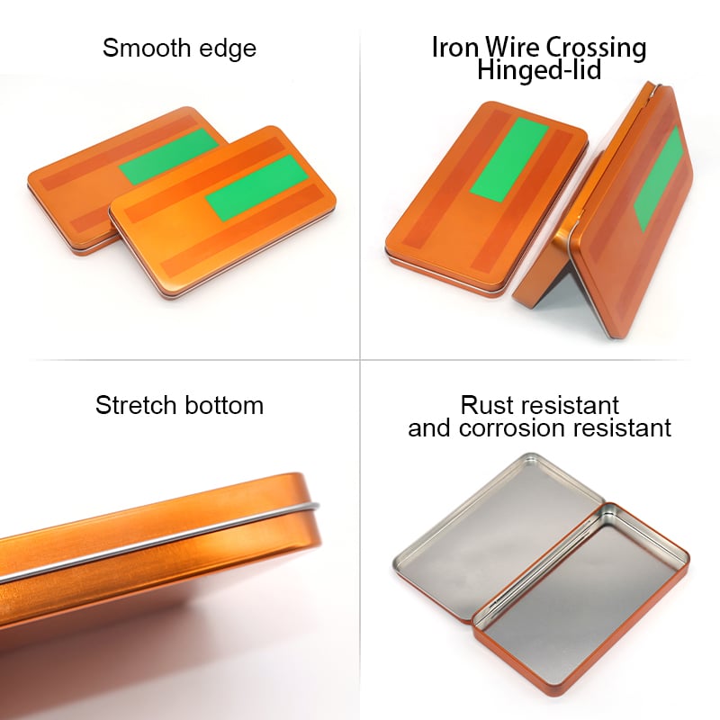 Square Metal Hinge Tea Packing Tin Box Tin Can With Lid Rectangle Tin for Candy Mint Gift Packing manufacture