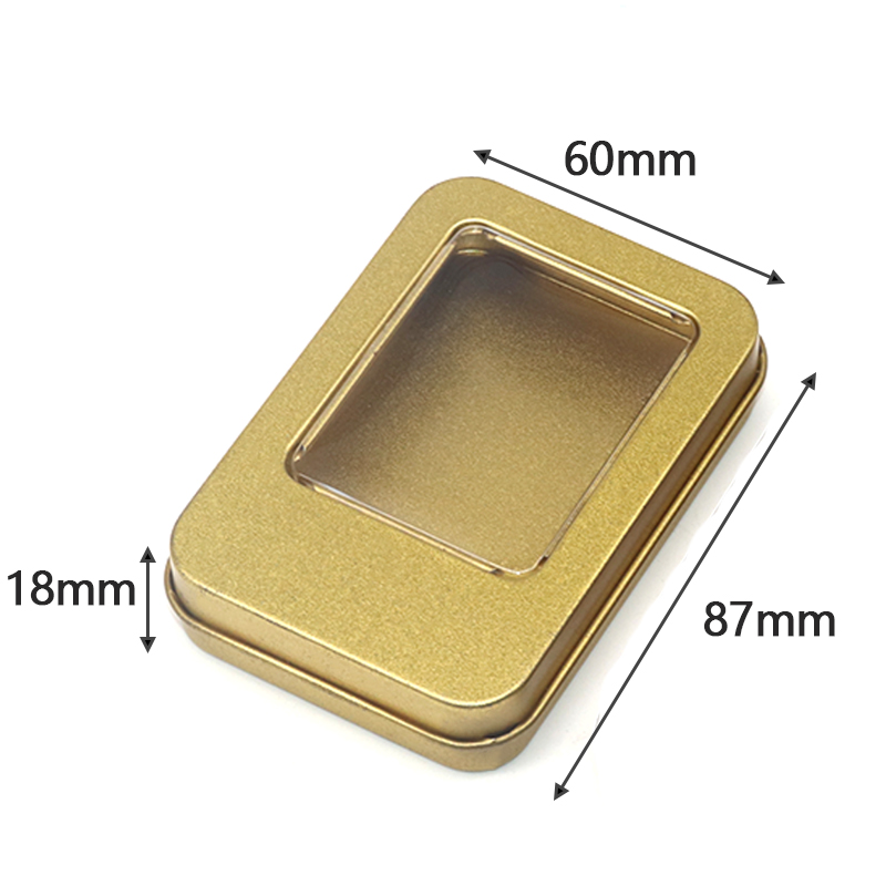 Rectangular Gold Tins With Pvc Clear Window Lids Metal Empty Tin Box for Wine Bottle Opener factory