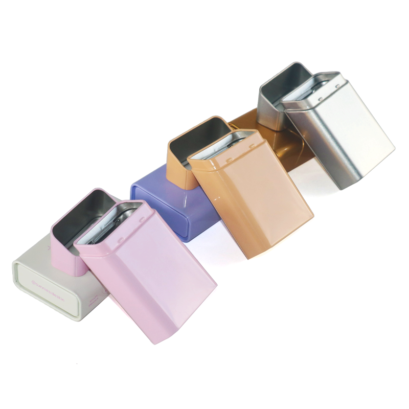 product custom logo recyclable cigarette tin case rectangle hinged lid tin box-7