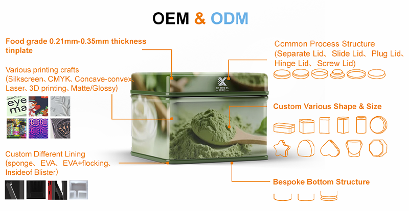 Wholesale Custom Rectangle Metal Packaging Tin Box with Window Empty square Tin Box details