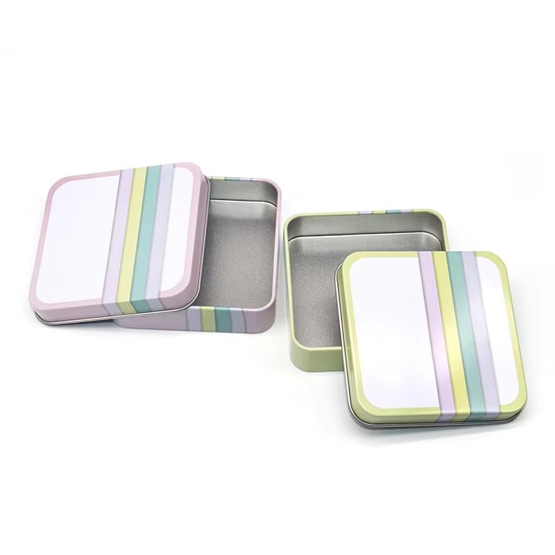 Wholesale Custom Rectangle Metal Packaging Tin Box with Window Empty square Tin Box factory