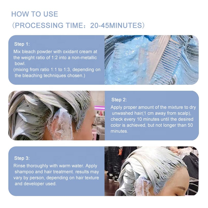 Aimei Professional Salon Hair Bleach Powder Private Label Natural and Healthy Hair Color Dust Free Bleaching Powder in Hair Dye manufacture