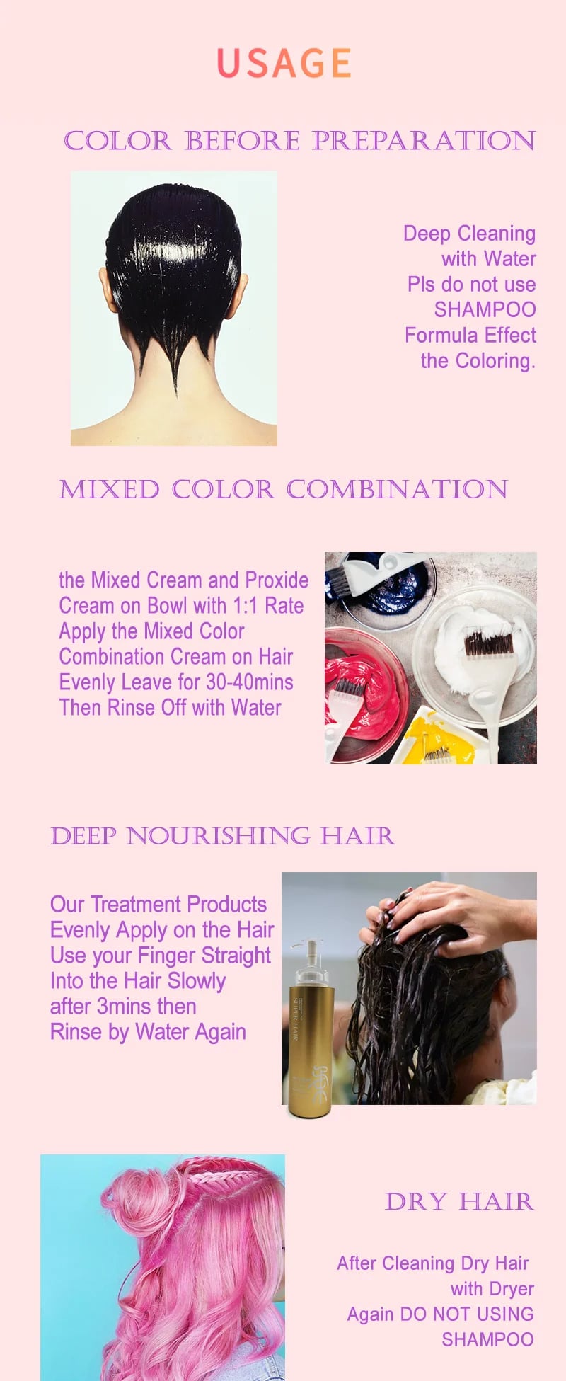 Factory OEM Green Hair Color Cream Dye for Professional Salon Low Ammonia Colorful Semi Permanent for Hair Dye Color Cream supplier