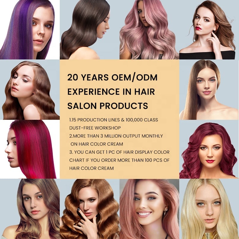 Factory Supplies 100% Grey Coverage Hair Color Cream Private Label Low Ammonia Bio Plant Permanent Hair Dye supplier