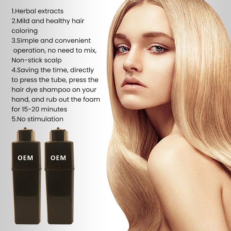 OEM/ODM Private Label Low Ammonia Semi-Permanent Hair Color Shampoo Professional Cover Grey Hair supplier