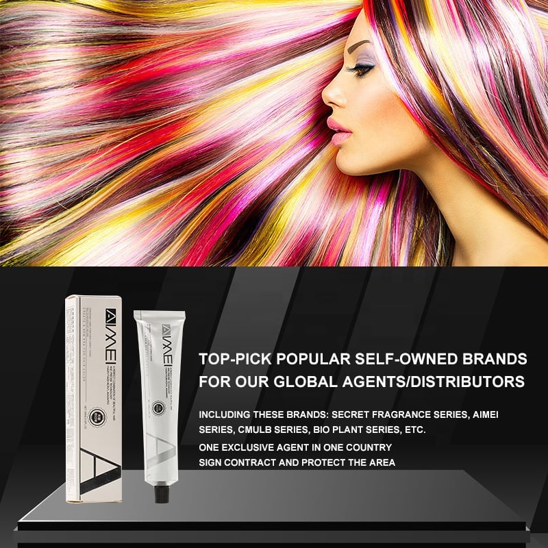 OEM Private Label AIMEI Professional Salon Low Ammonia Dark Blonde hair Dyeing Herbal Hair Dye Color Cream Permanent Coloring manufacture
