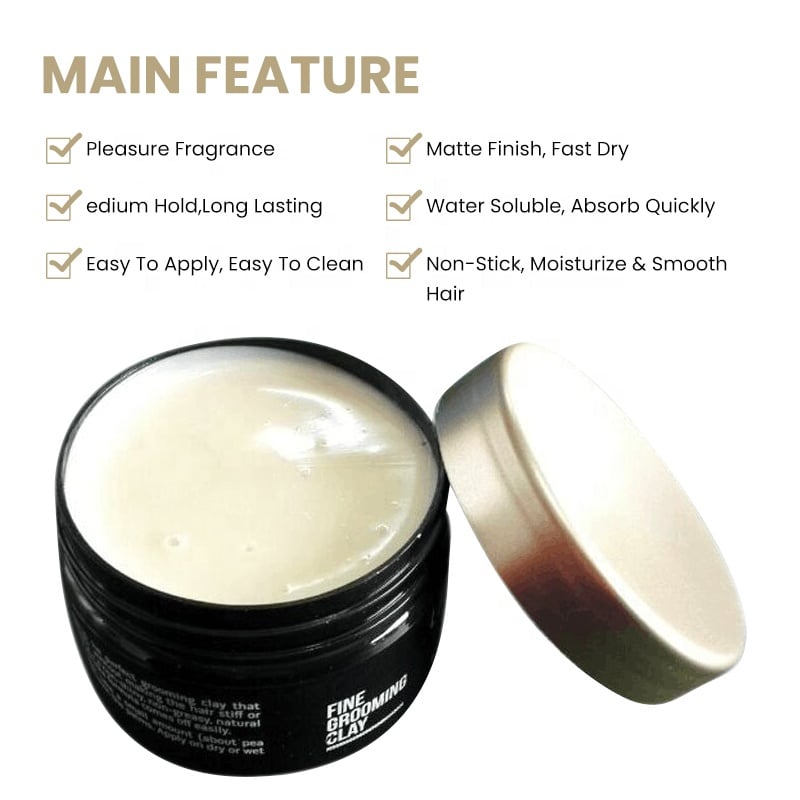 Private Label Factory Wholesale Fashion Styling Strong Hold Edge Control Gel Pomade Matte Hair Wax Clay for Men supplier