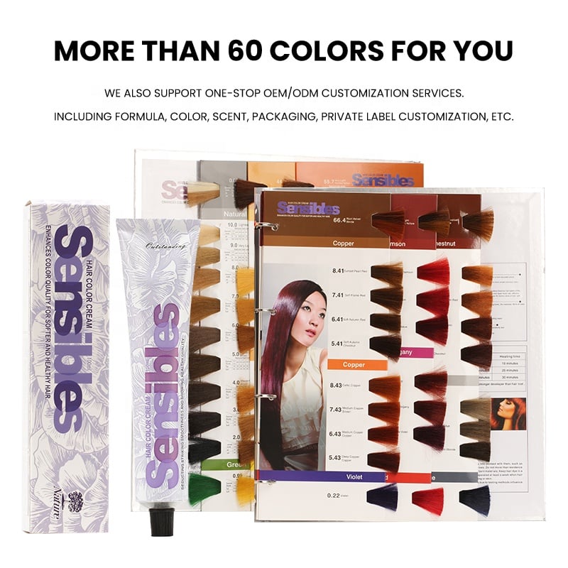 Wholesale Price Hot Selling Long Lasting Low Ammonia Fashion Sensibles Hair Dye Color Cream Professional Salon Use manufacture