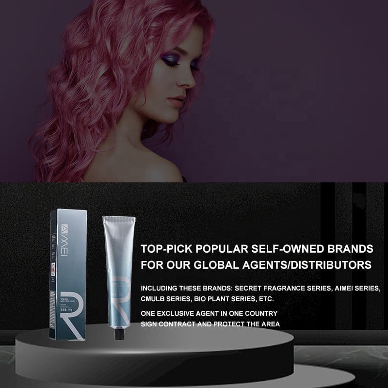 Wholesale Price New Arrival Organic Non Allergic Fast Coloring Dyeing Light Green Colour Permanent Hair Dye Cream details
