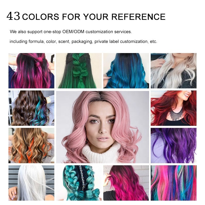OEM Private Label S&F Professional Salon Low Ammonia Hair Dyeing Herbal Hair Dye Color Cream Permanent Coloring 43 Colour details