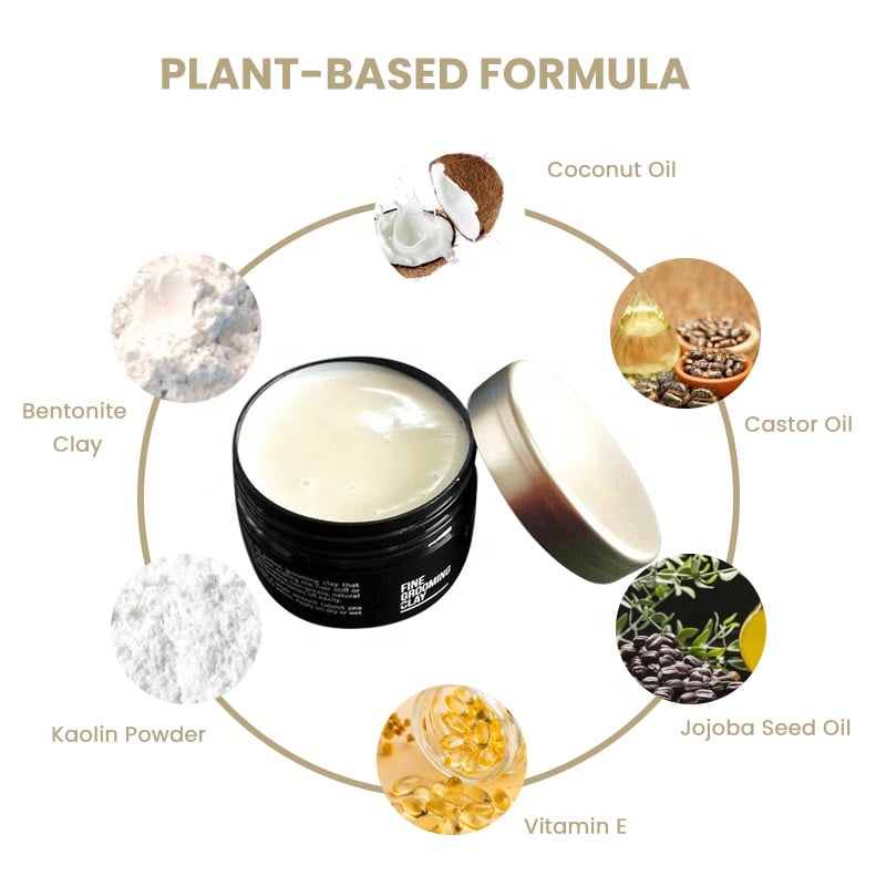 Private Label Factory Wholesale Fashion Styling Strong Hold Edge Control Gel Pomade Matte Hair Wax Clay for Men manufacture