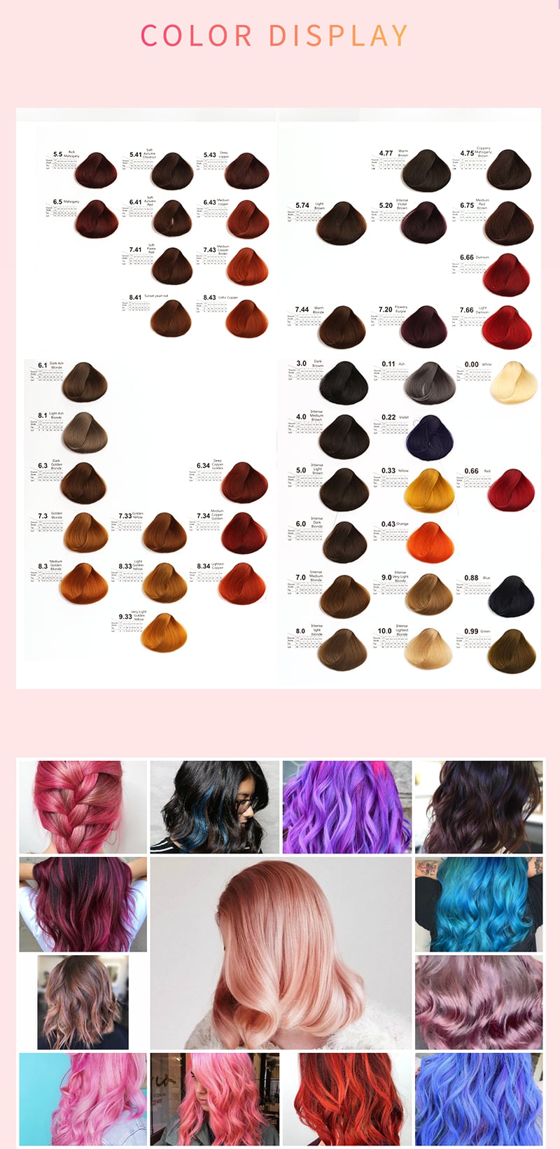 Factory OEM Green Hair Color Cream Dye for Professional Salon Low Ammonia Colorful Semi Permanent for Hair Dye Color Cream manufacture