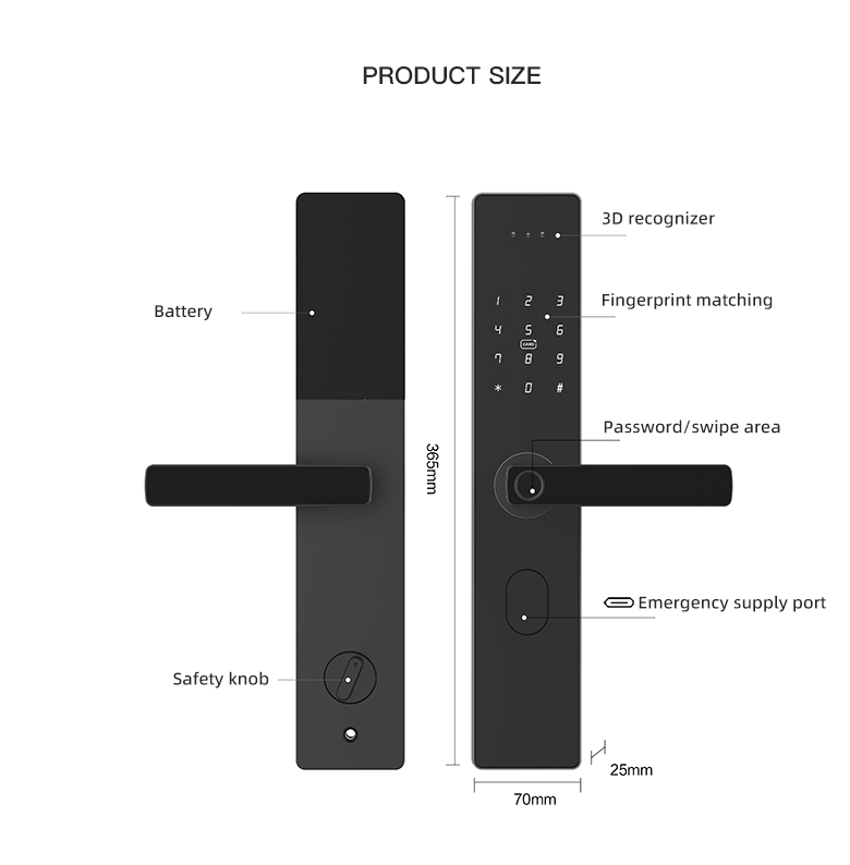 A2 3D Face door lock Apartment shared office smart door lock factory