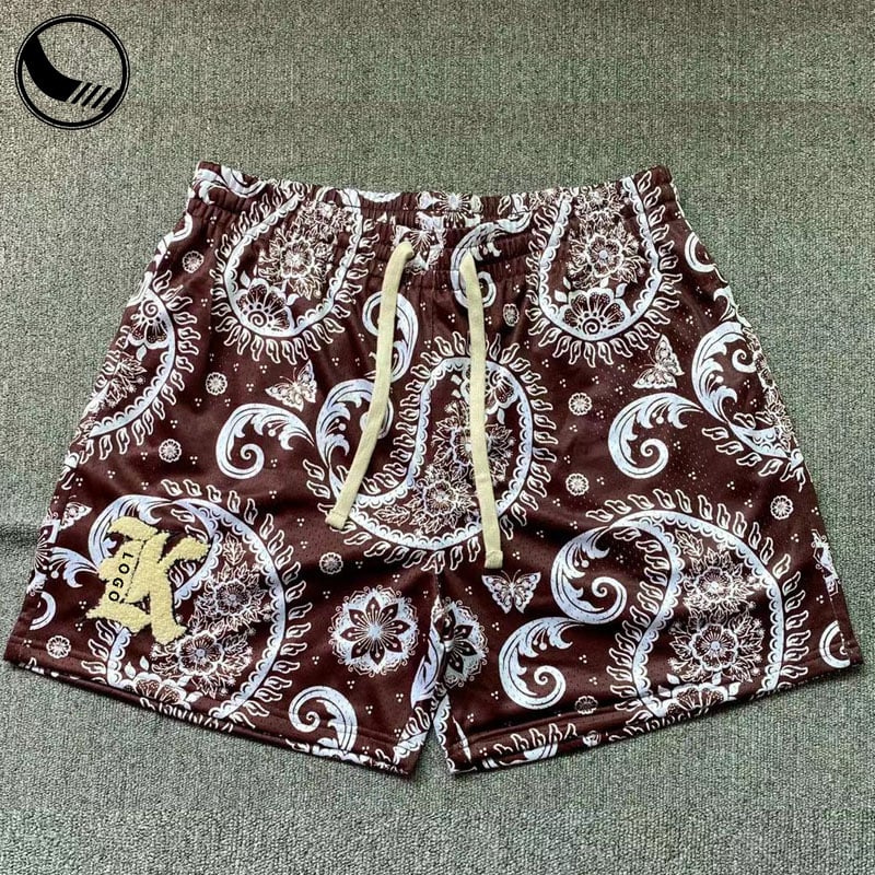 Summer Streetwear Breathable Drawstrings Quick Dry Blank Custom Nylon Spandex Sublimation Printing Men Basketball Mesh Shorts details