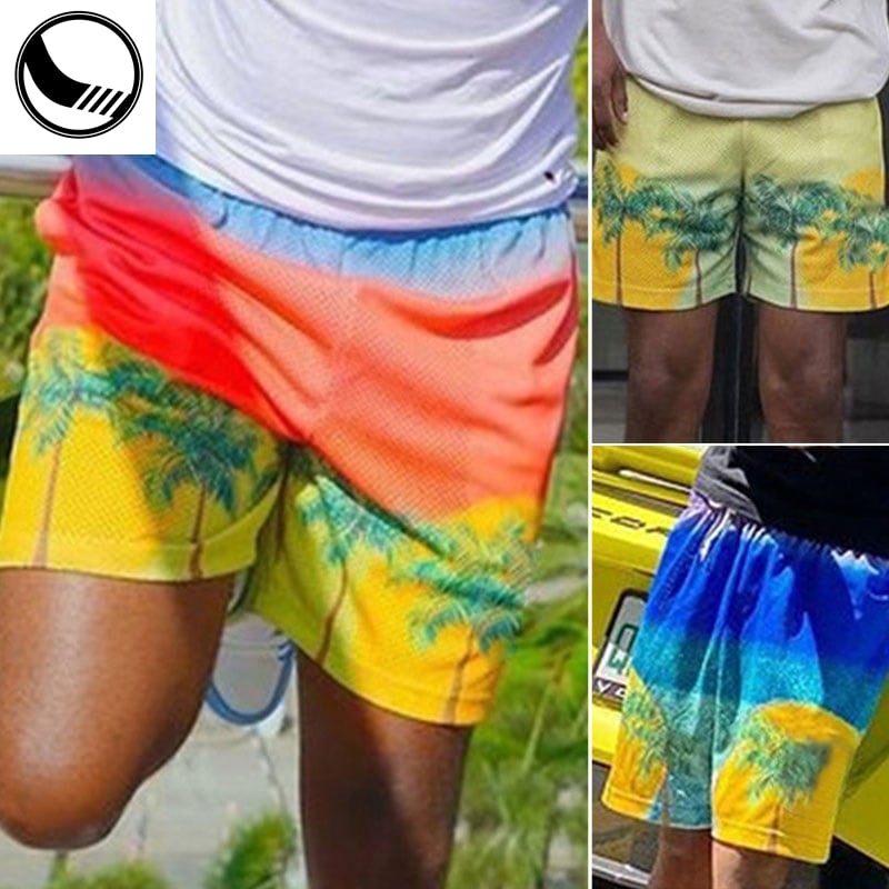 Wholesale Custom Logo Sports Sublimation Print Trendy Style Polyester Basketball Casual Elastic Gym Running Men Mesh Shorts details