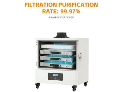 What is the dust removal efficiency of a smoke purifier?