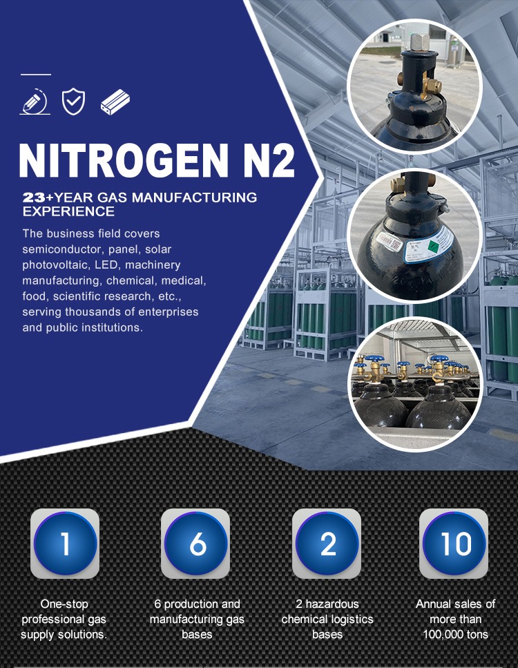 Good Supply Cylinder 99.999% N2 Gas Nitrogen Gas manufacture