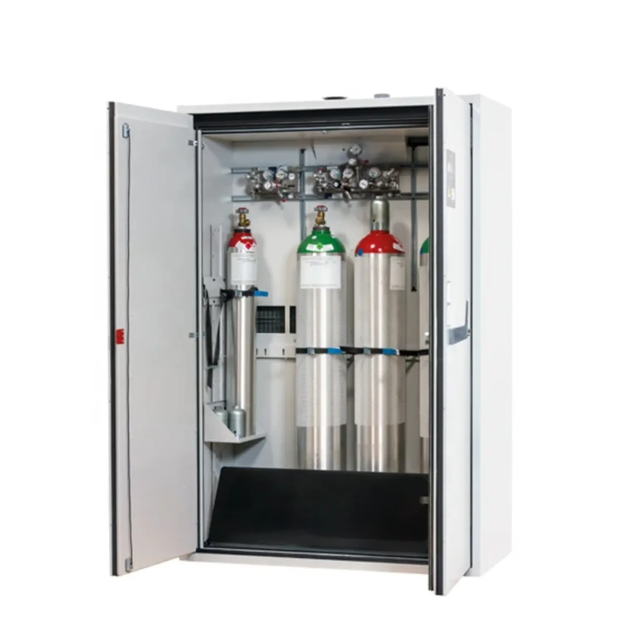Double-layer four-bottle gas cylinder cabinet