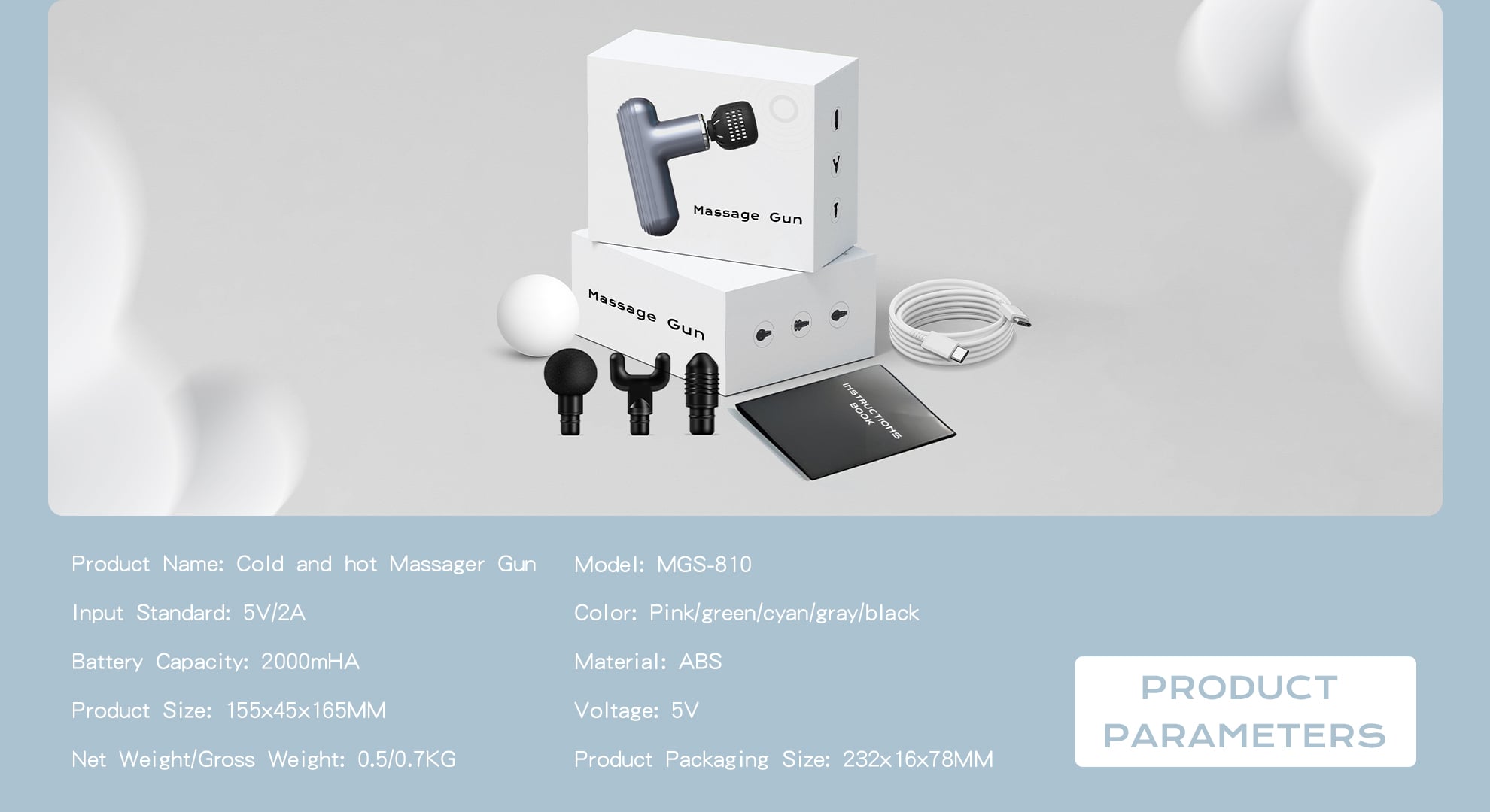 Wholesale OEM ODM  Deep Tissue Fascia Muscle With Heat Percussion Massager Fascial Handheld details