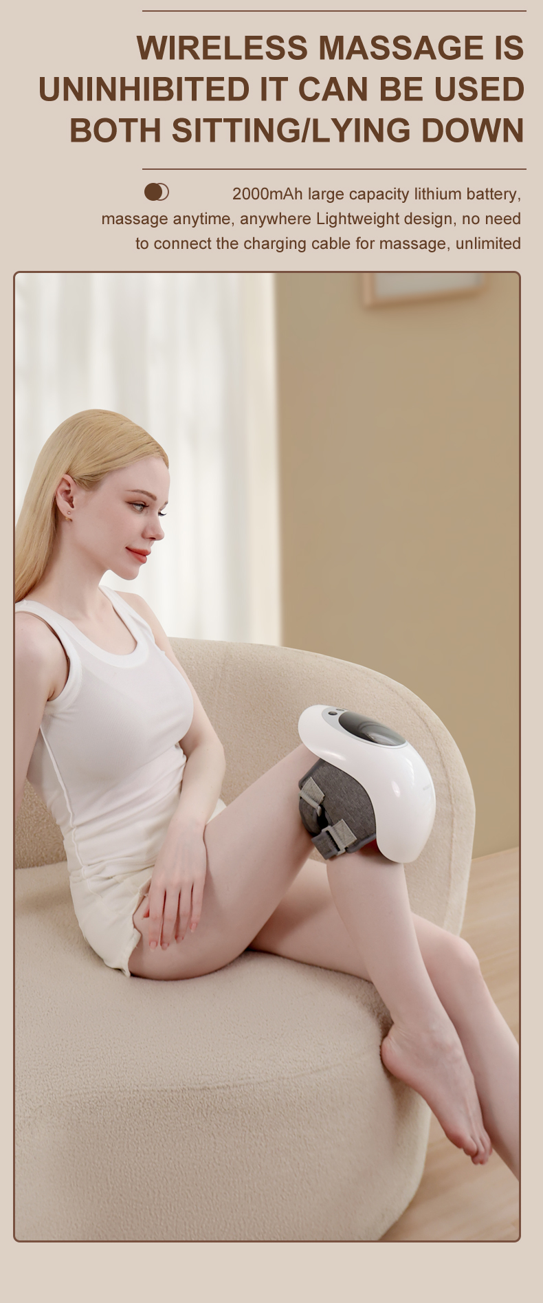 product becozy k7002 2025 new smart wireless infrared electric knee massager heated vibration effective arthritis pain relief-5