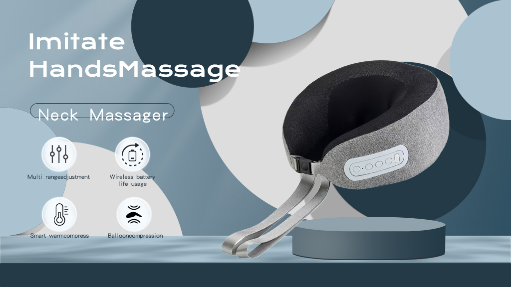 product high end u shape neck massager pillow dual motor travel airplane memory foam with graphene heating pad-10