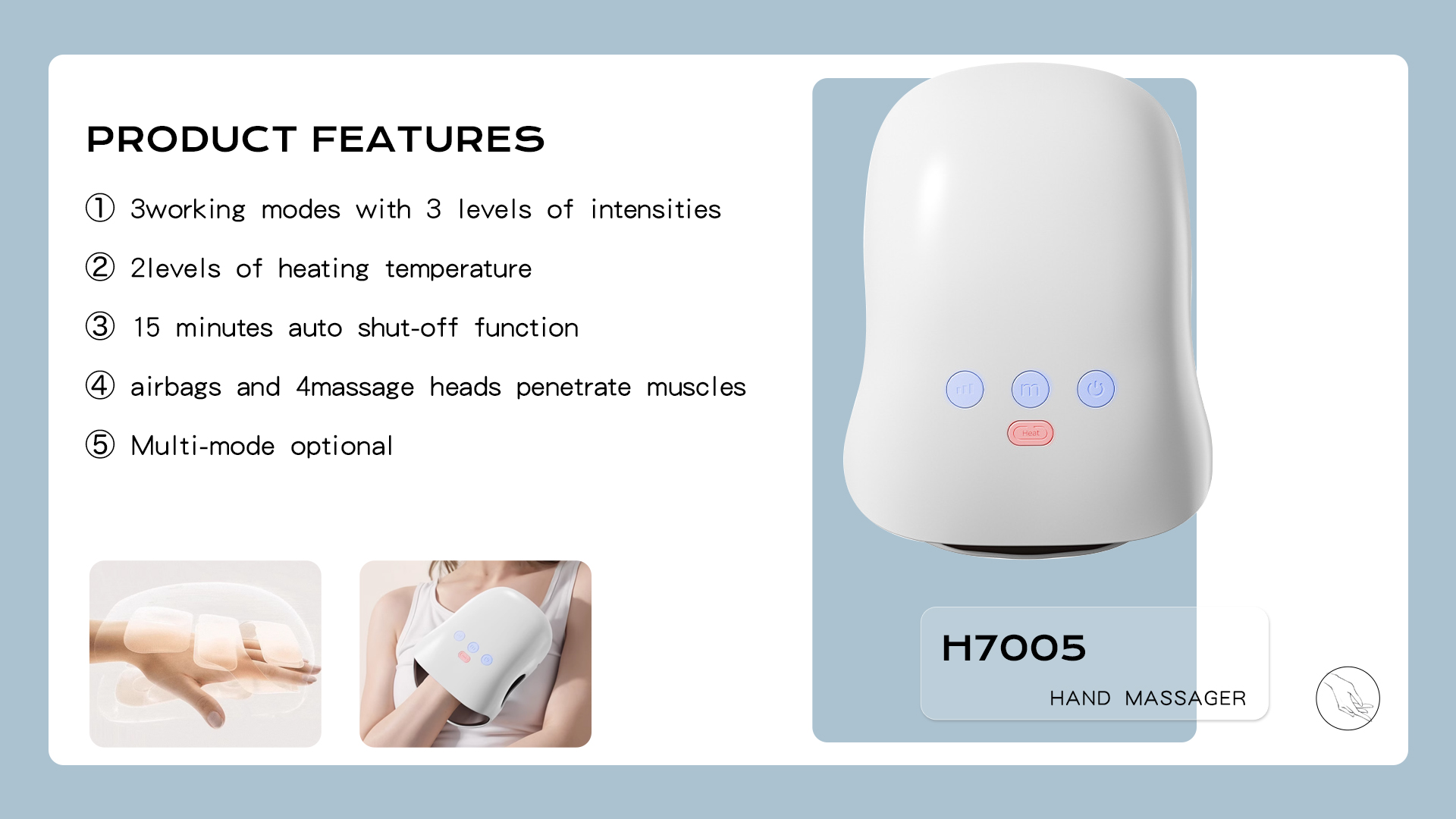 product becozy h7005 best price compact portable rechargeable type c hand massager airbag kneading mode effective reducing joint pain-12
