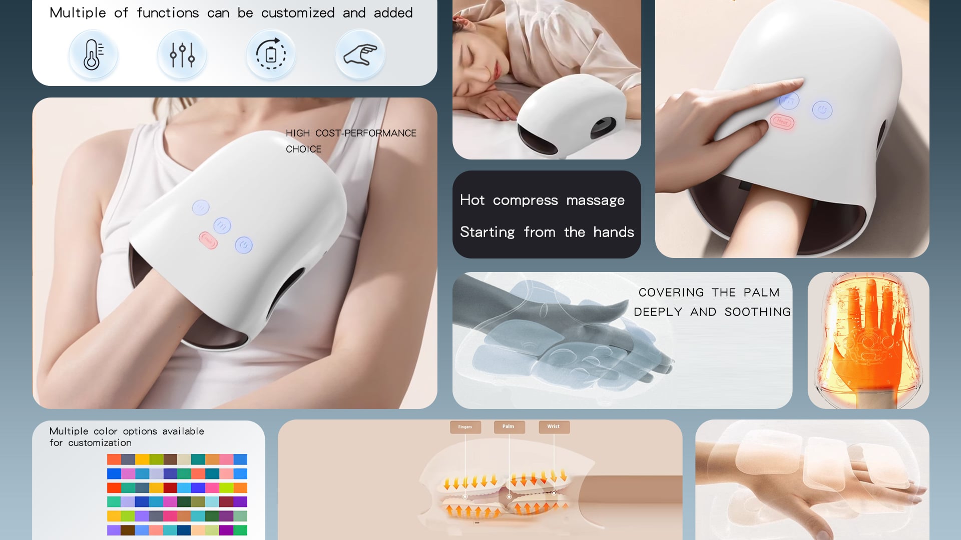product becozy h7005 best price compact portable rechargeable type c hand massager airbag kneading mode effective reducing joint pain-11