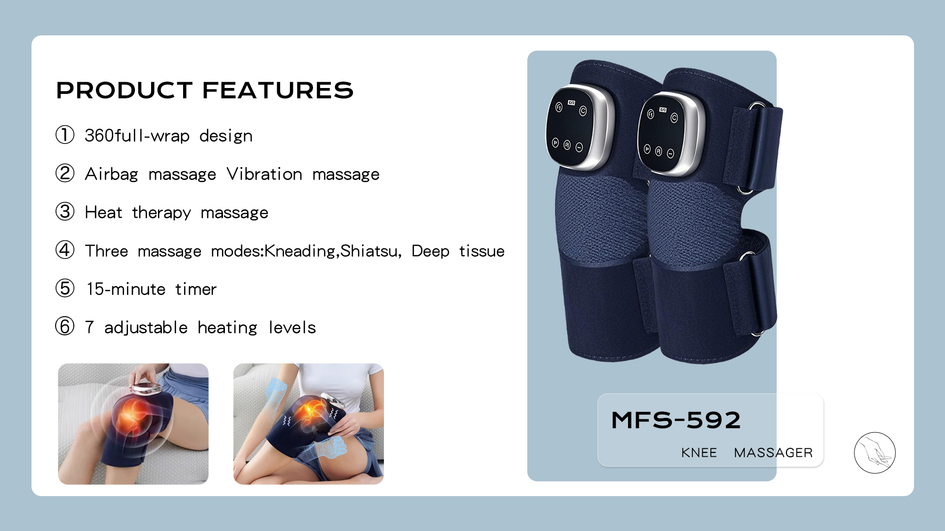 product becozy wireless portable health electric leg massager infrared physiotherapy timing control 2200mah battery air massage-4