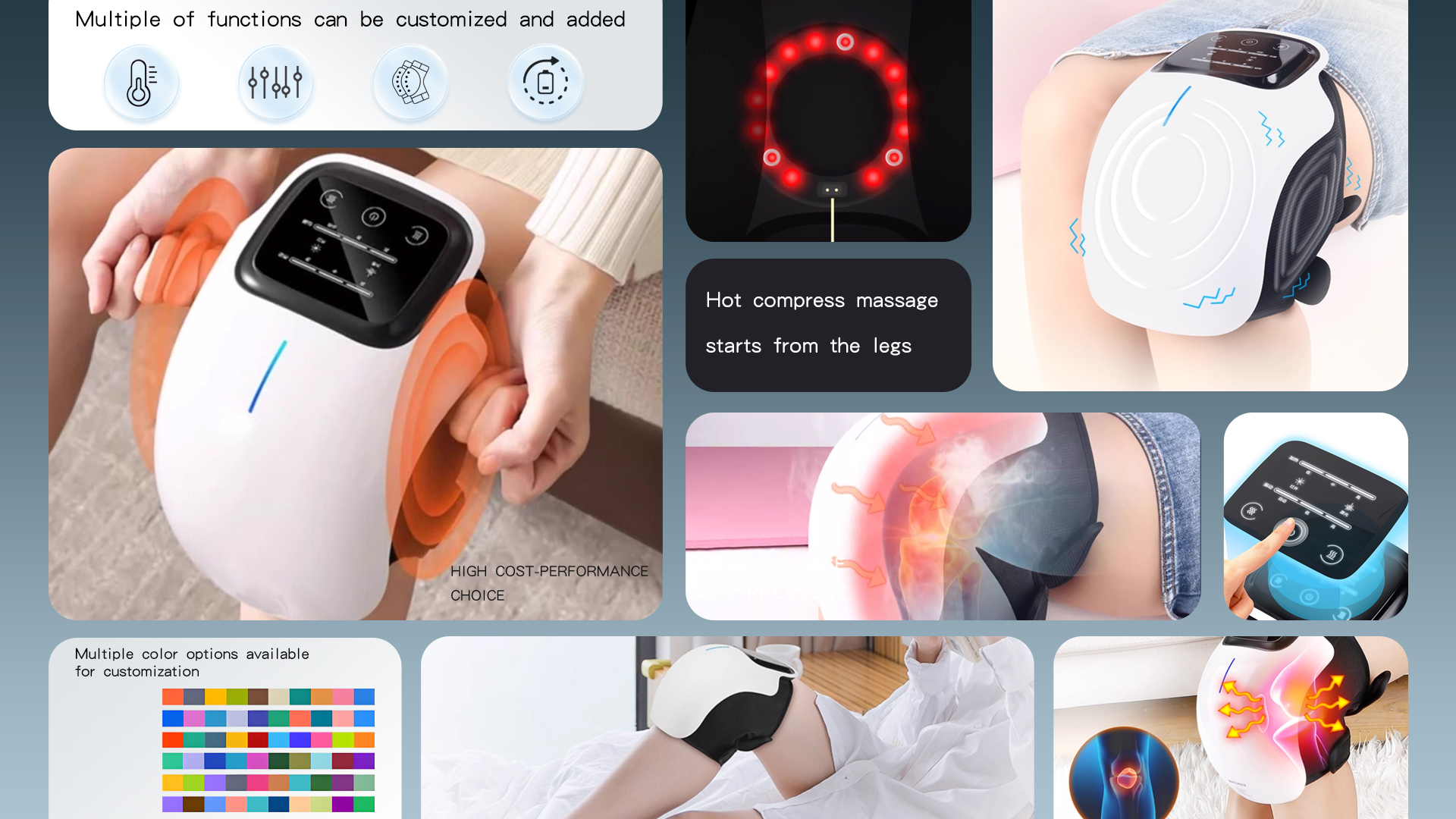 wireless abs knee massager with heat vibration therapy 1 year warranty-4