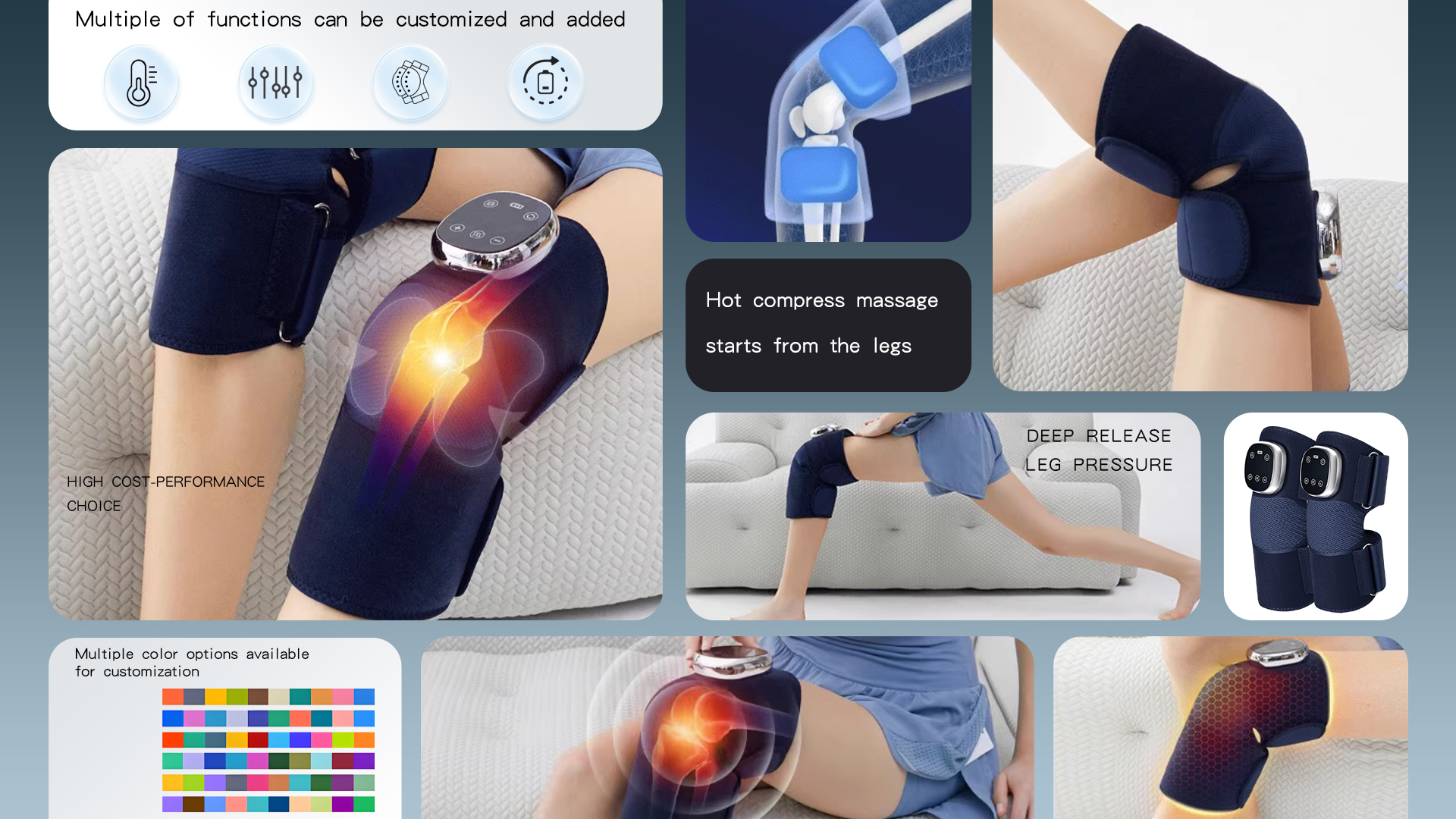 product becozy wireless portable health electric leg massager infrared physiotherapy timing control 2200mah battery air massage-2