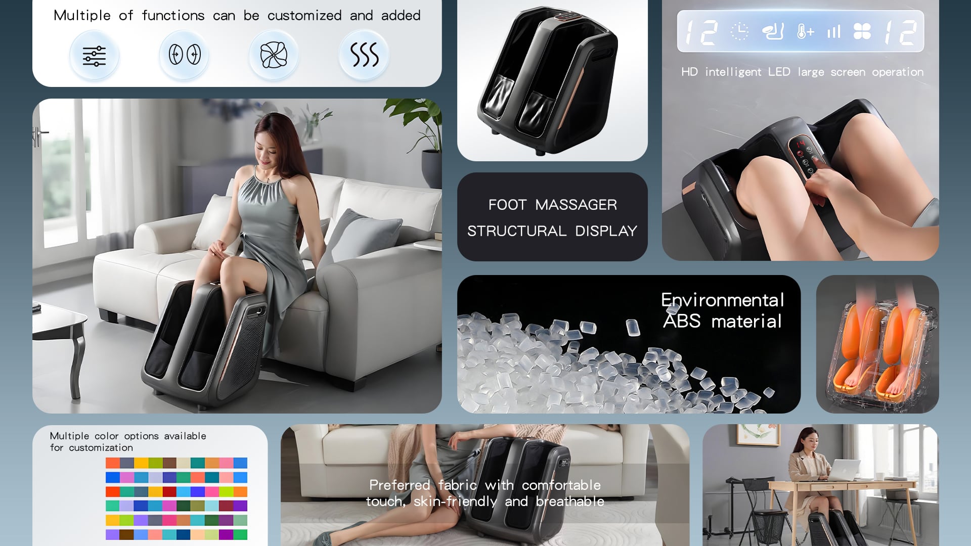 product hot sale becozy shiatsu vibrating musical leg foot massager electric air bag pressure top massage-11