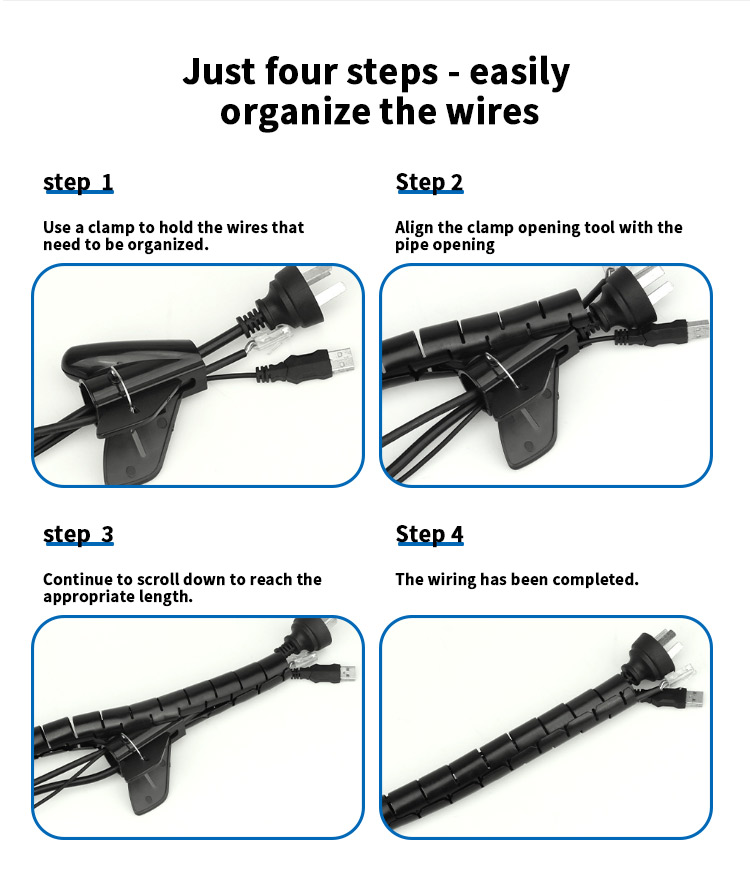 product pe material 18mm spiral wrapping cable cover organizer tube flexible wrap cable management sleeve wholesale-4